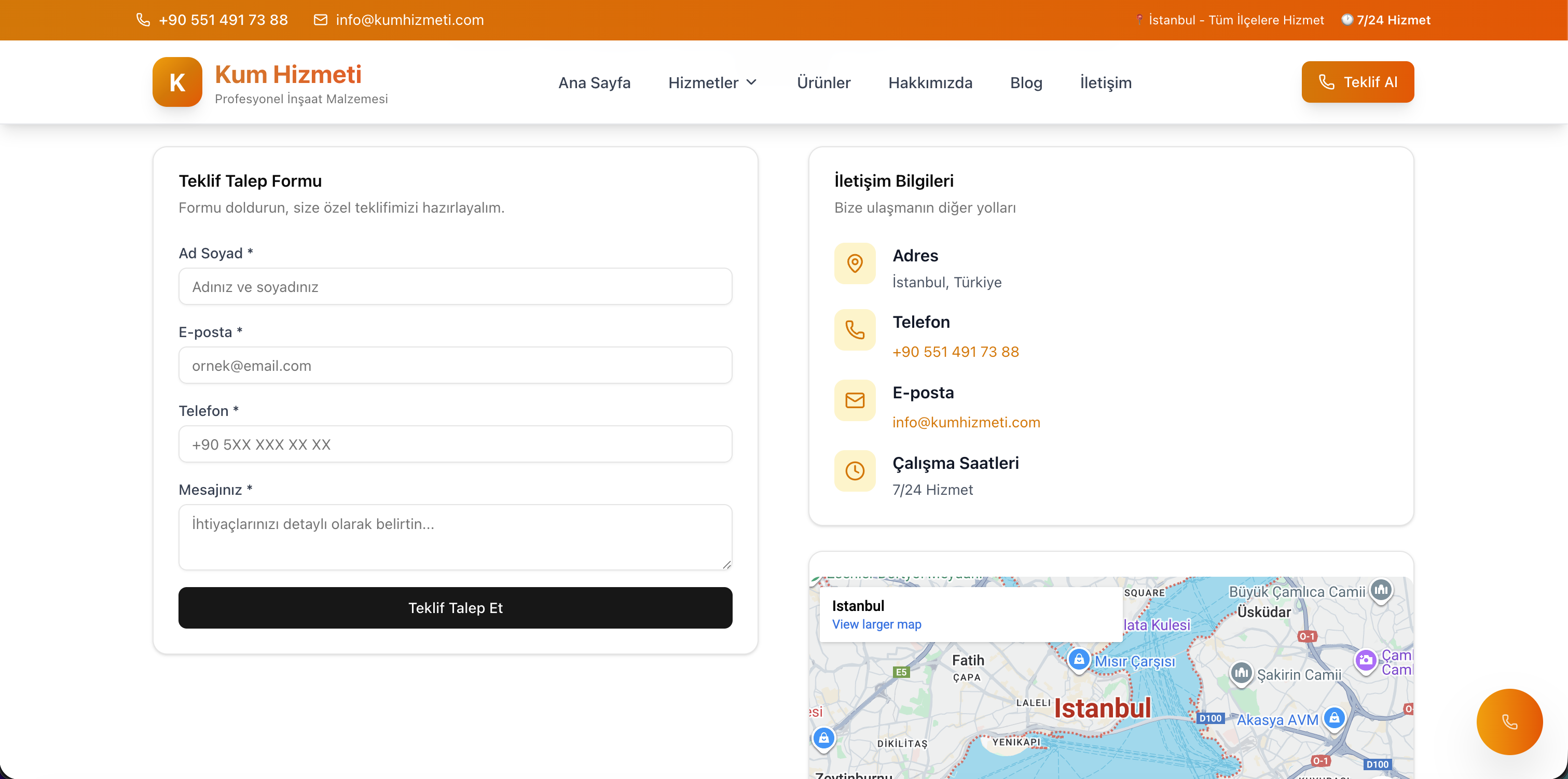 Kum Hizmeti: E-Ticaret Altyapısı ile Sipariş Otomasyonu - Screenshot 3